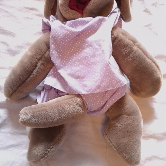 Vintage 1981 Ganz 18" Wrinkles Dog Hand Puppet Plush Doll with Dress - Picture 6 of 16
